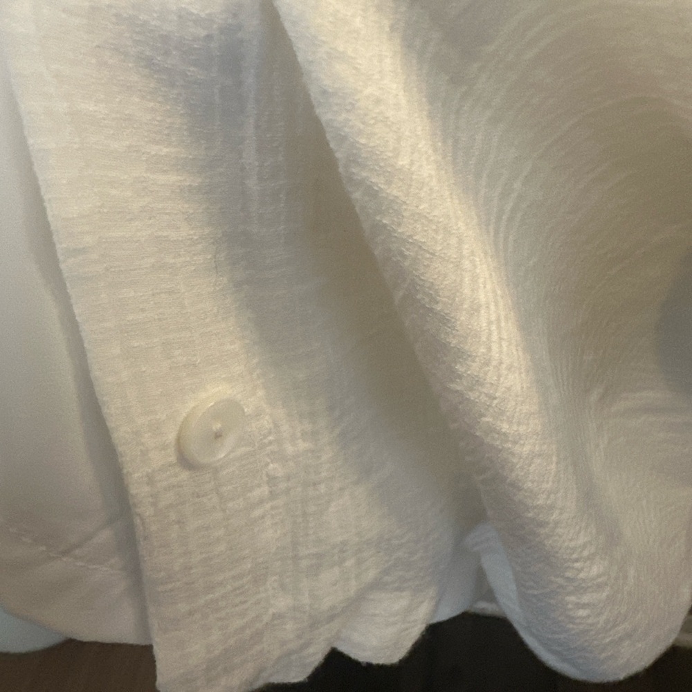 Brochu Walker White Belted Shirt Dress Sleeveless Gauze Mini Pockets Lined S - Picture 7 of 8